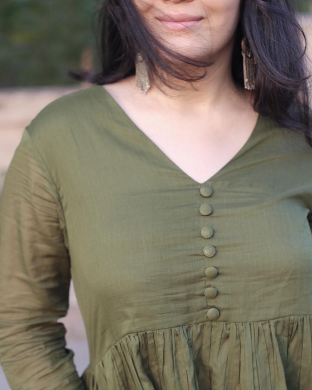 Aziino Brown Solid Flared Kurta Set for Women 11 Aziino Brown Solid Flared Kurta Set for Women - Image 11