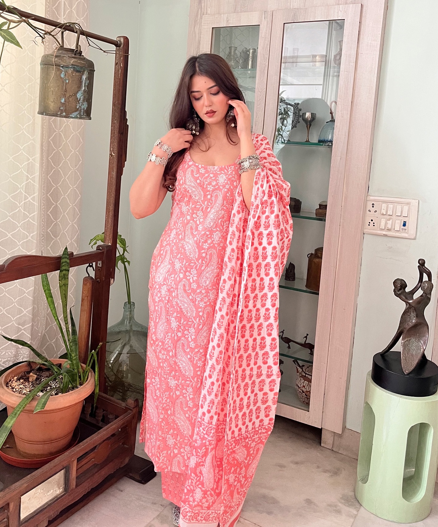 Mehrang Printed Kurta Set with Dupatta Sky Blue 23 Mehrang Printed Kurta Set with Dupatta Sky Blue - Image 23