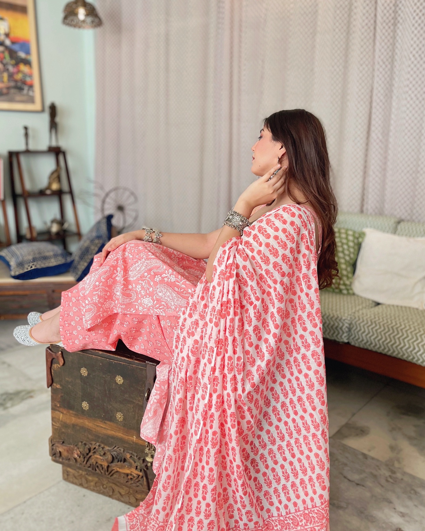 Mehrang Printed Kurta Set with Dupatta Sky Blue 21 Mehrang Printed Kurta Set with Dupatta Sky Blue - Image 21