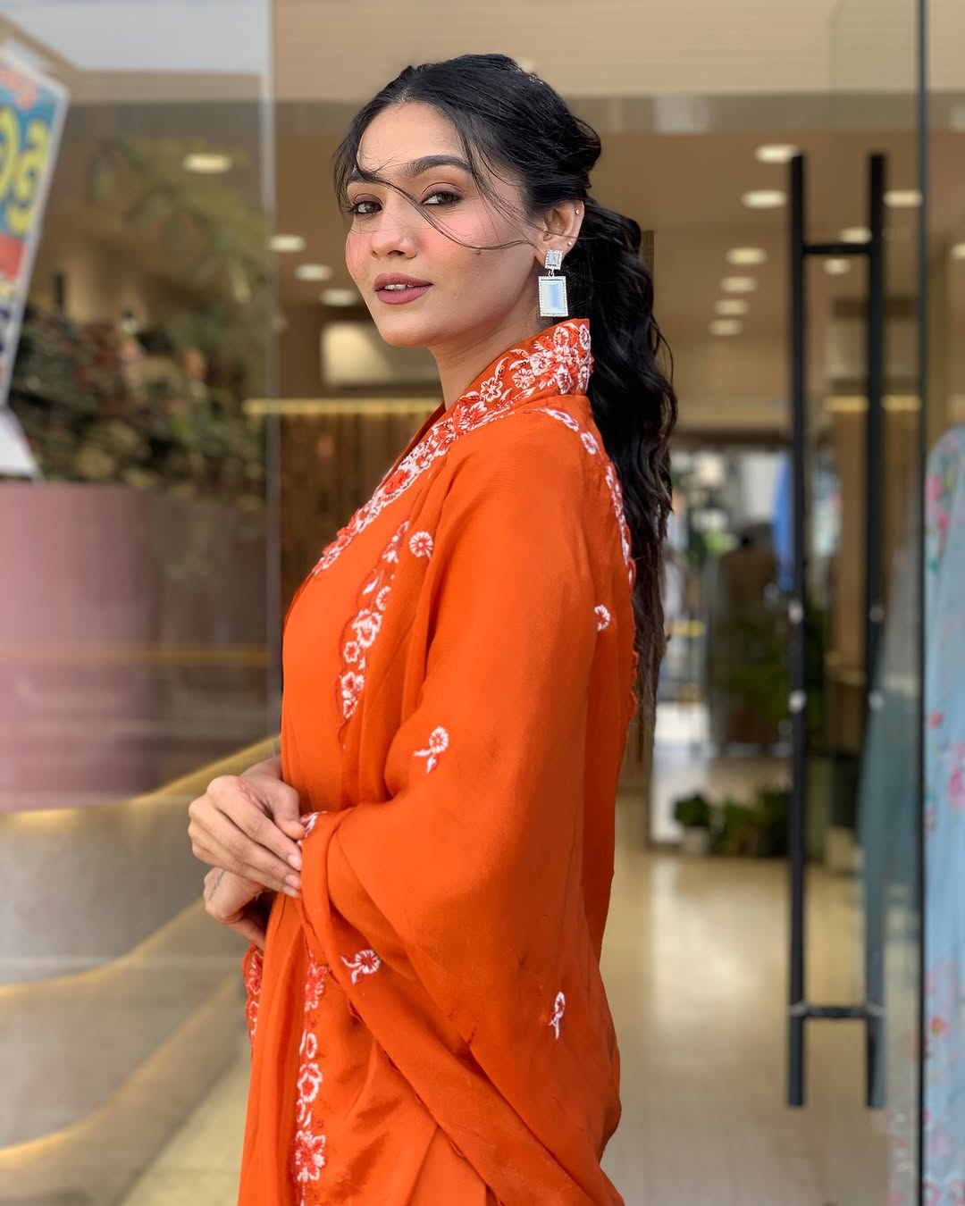 Zariya Saffron Bloom Festive Anarkali Set with Dupatta 7 Zariya Saffron Bloom Festive Anarkali Set with Dupatta - Image 7