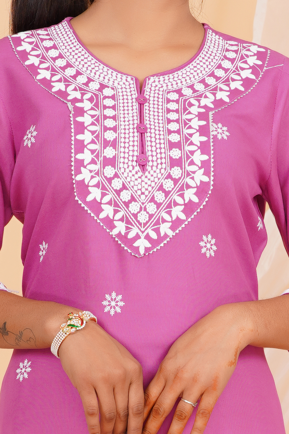 Printed Kurta Set with Embroidered Neckline & Coordinated Dupatta Pink 26 Printed Kurta Set with Embroidered Neckline & Coordinated Dupatta Pink - Image 26