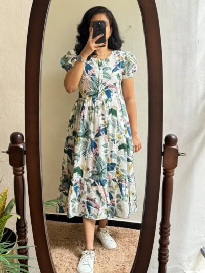 Botanical Muse Tiered Midi Dress