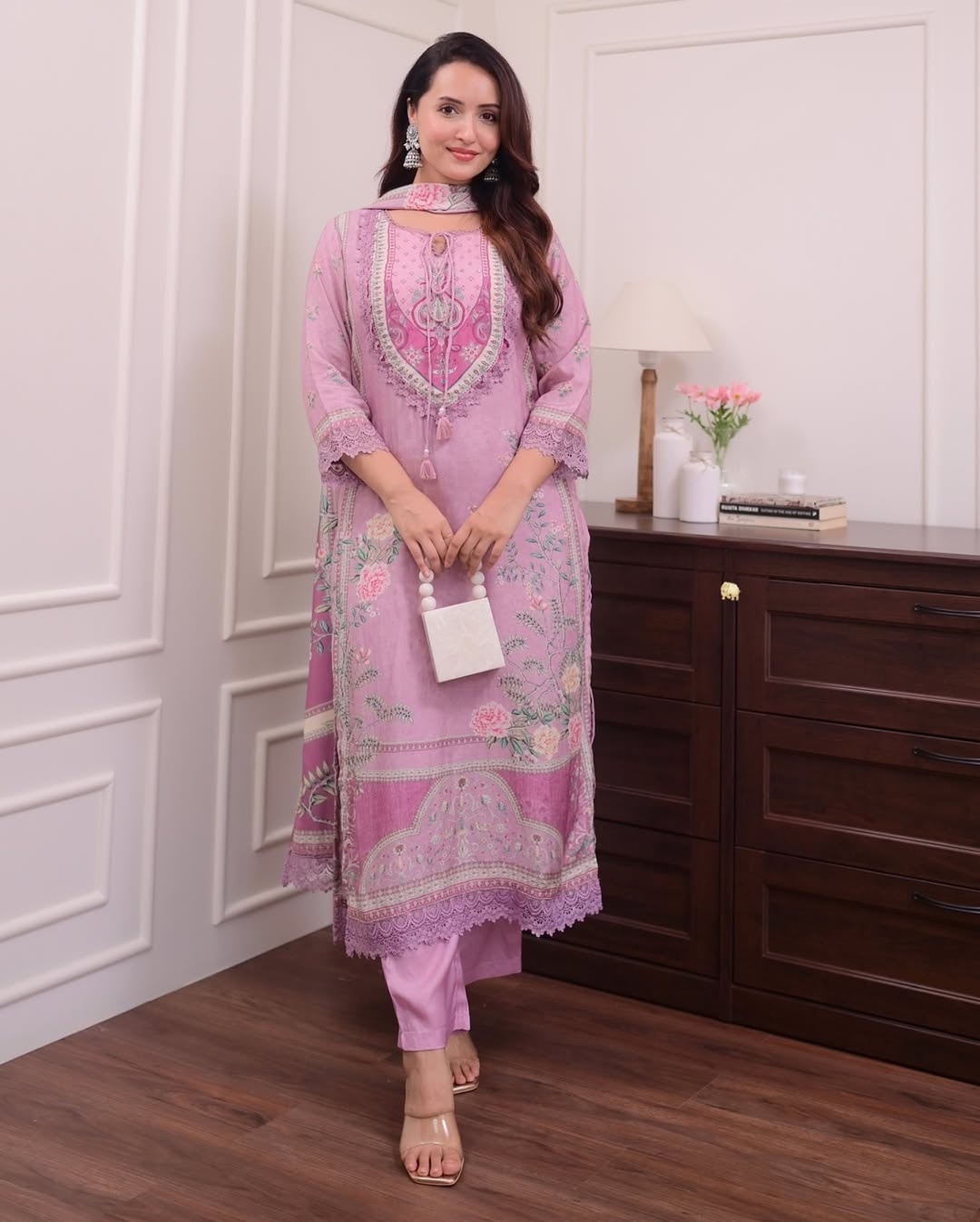 Gulnaar Muslin Suit Set with Dupatta 5 Gulnaar Muslin Suit Set with Dupatta - Image 5