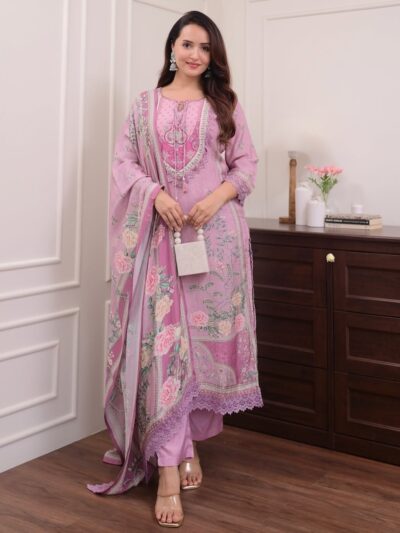 Home 24 Gulnaar Muslin Suit Set with Dupatta