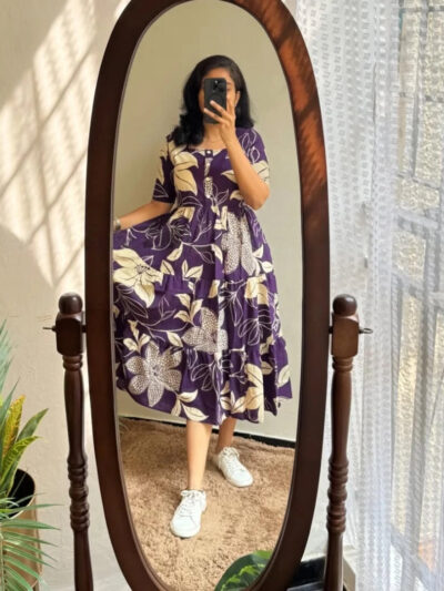 Plum Garden Tiered Midi Dress