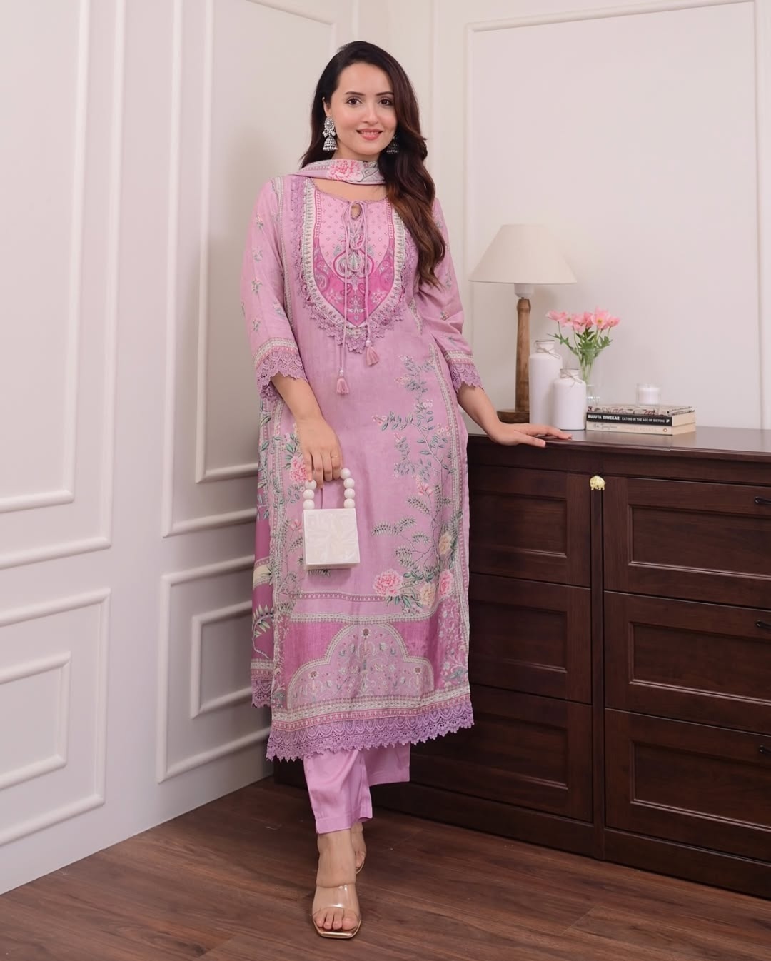 Gulnaar Muslin Suit Set with Dupatta 8 Gulnaar Muslin Suit Set with Dupatta - Image 8